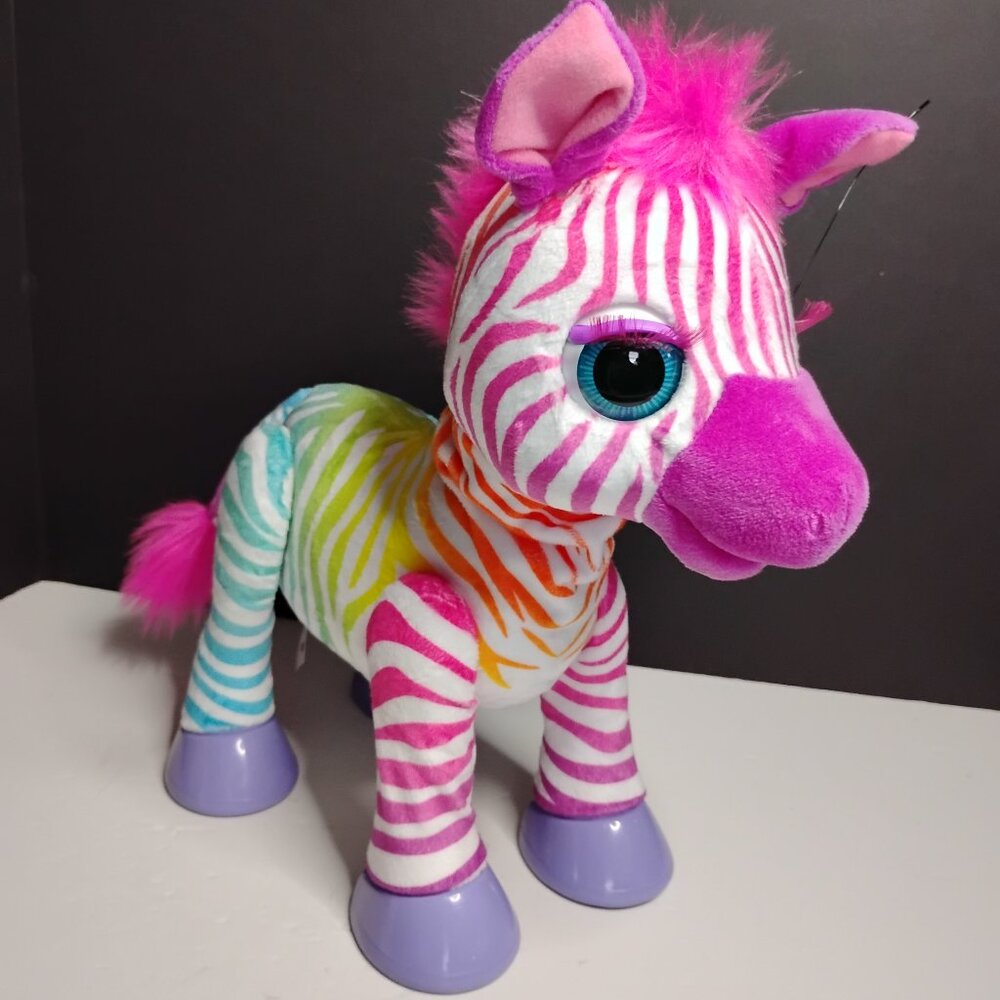 furReal Zenya My Rainbow Zebra Interactive Toy w/ Sounds birdsong and calm music